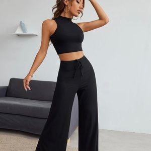 Shein Mock-Neck Tank Top & Knot Waist Pants